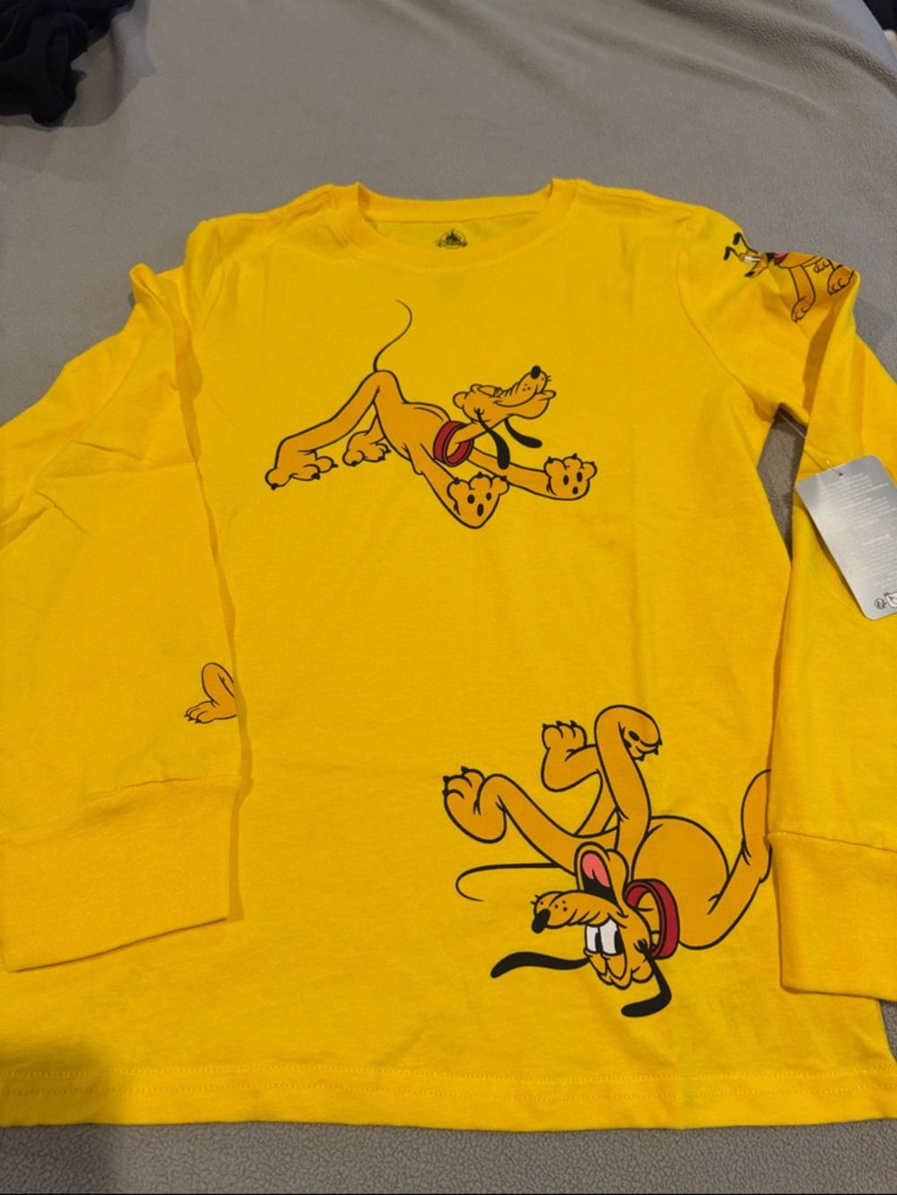 Disney Yellow Pluto Long-Sleeve Graphic Tee
